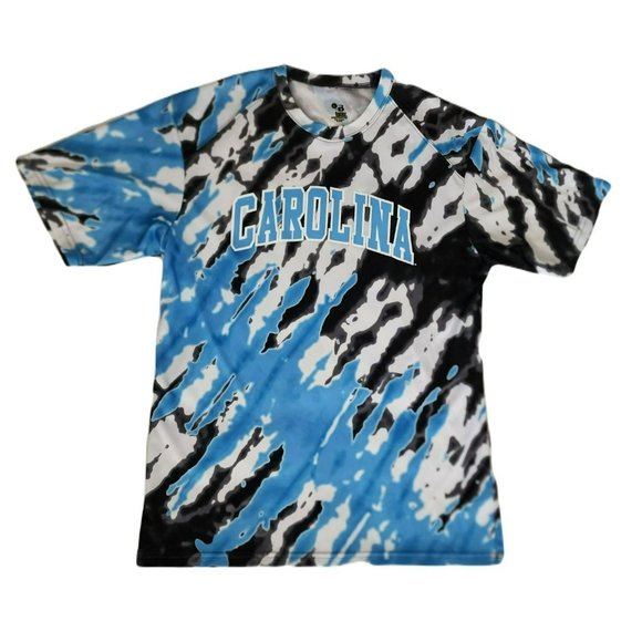 Badger Men's CALIFORNIA Tie Dri Performance Shirt Blue Black White Size Large - Picture 2 of 11